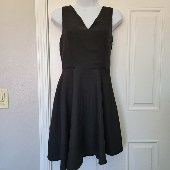 Altar'd State Black Crochet Cutout Butterfly Back A Line Short Dress Size M - Picture 2 of 13